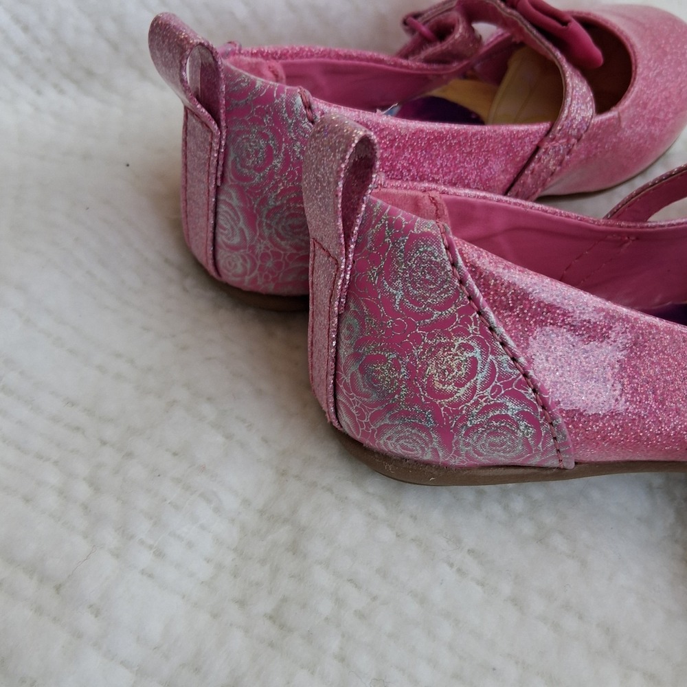Vtg Y2K Disney Princess Baby Toddler Glitter Shoes 9 Pink Sparkly Boutique - Picture 4 of 6